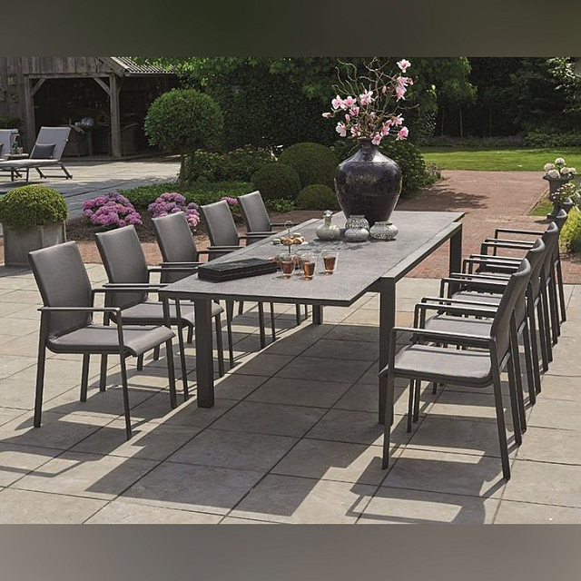 Обеденный комплект Brafritid Nora-Andy 10P Цвет: антрацит/коричневый 