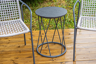 Кофейный комплект Тунис, цвет темно-серый, садовая мебель