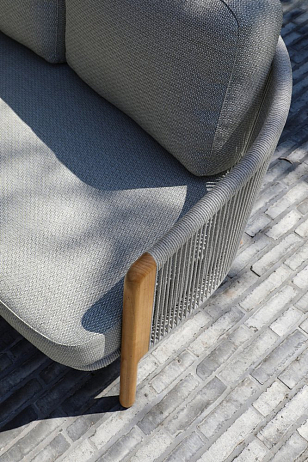 Лаунж зона (диван и столики) Brafritid Avesta серый, тик/алюминий/веревка, садовая мебель