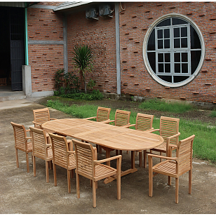 Обеденная группа из тика Lite Magrera, садовая мебель