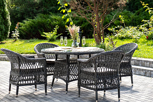 Обеденная группа 4SIS Дольче, цвет графит, садовая мебель