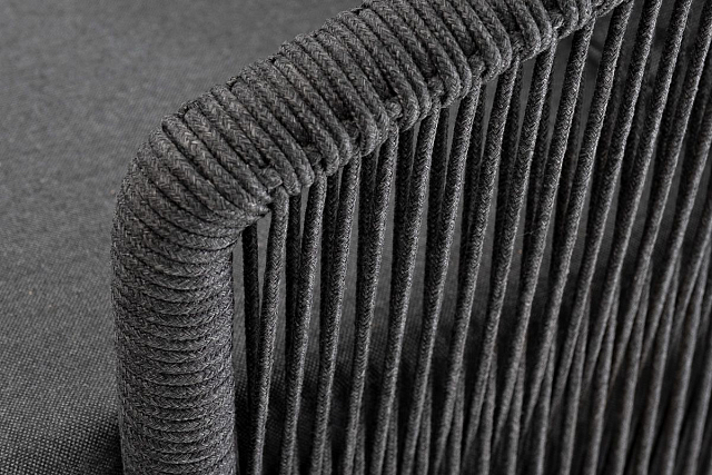 Диван 4SIS Верона 3-местный из роупа, каркас темно-серый муар, роуп темно-серый, ткань темно-серая 027 