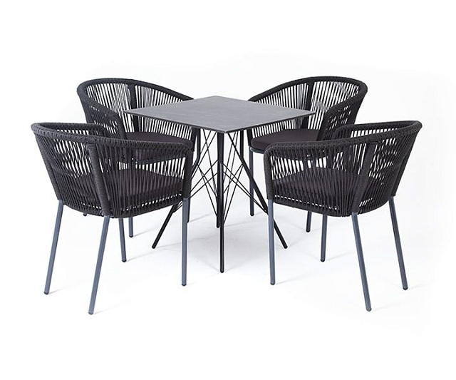 Обеденная группа 4SIS Форли на 4 персоны с квадратным столом Цвет: серый гранит 