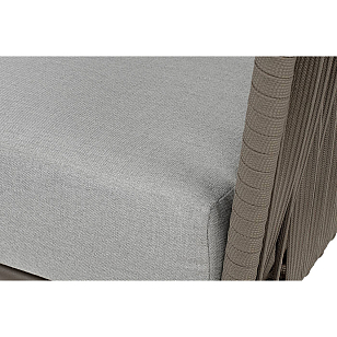 Кресло 4SIS Багамы, каркас бежево-серый муар, роуп серо-коричневый, ткань светло-серая, садовая мебель