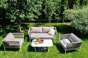 Лаунж-зона 4SIS Касабланка на 4 персоны, цвет бежевый, садовая мебель