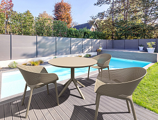 Стол Siesta Contract Sky Ø105 Цвет: бежевый, садовая мебель