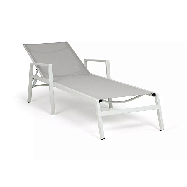 Шезлонг 4SIS Парма, цвет светло-серый (RAL7035), ткань светло-серая 
