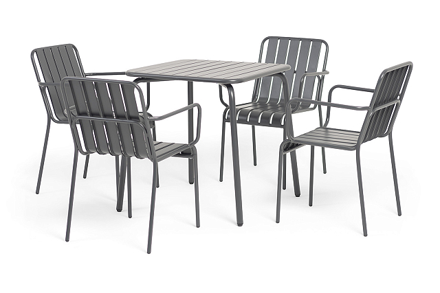 Обеденная группа на 4 персоны 4SIS Гелиос, цвет темно-серый 