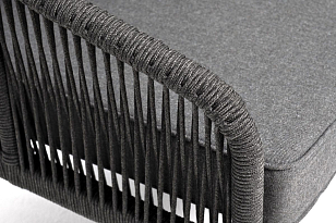 Диван модульный 4SIS Канны, каркас темно-серый (RAL7024) муар, роуп темно-серый, ткань темно-серая 027, садовая мебель