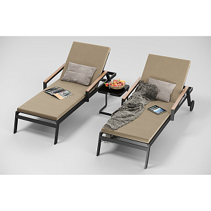 Шезлонг Gardenini Sogno S Карбон / Бежевый, садовая мебель