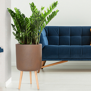 Кашпо Idealist Lite Урбан напольное круглое с подставкой D63 Цвет: кофе, уличное оборудование