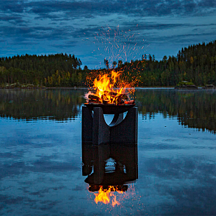 Чаша для костра из чугуна на высоком основании Concretika Iron S60, уличное оборудование