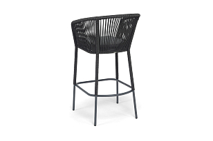 Стул барный 4SIS Марсель, каркас темно-серый муар, роуп темно-серый, ткань темно-серая, садовая мебель