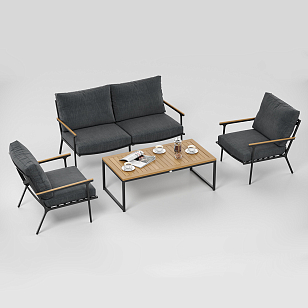 Лаунж зона Gardenini Premium Calma Карбон / Антрацит, садовая мебель