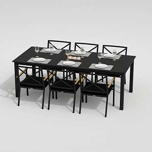 Обеденная группа Ideal Patio Dolla Festa 220 Цвет: карбон, чёрный, садовая мебель