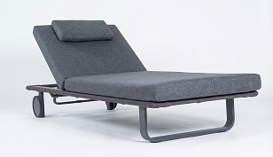 Шезлонг КОСТА С на колесах, каркас карбон, матрас маренго (с подушкой), садовая мебель