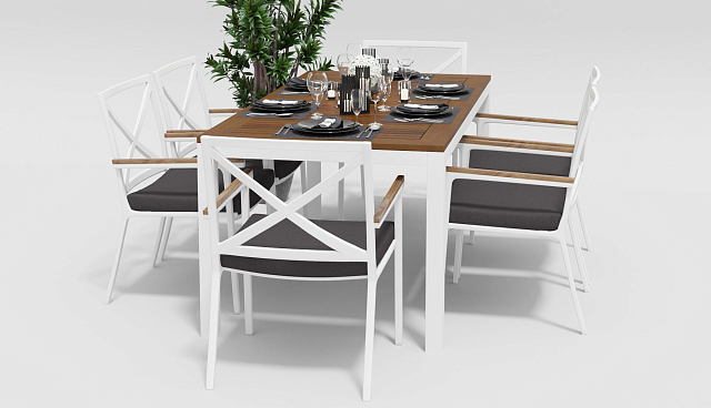 Обеденная зона Gardenini Bella Calma Grey 180 