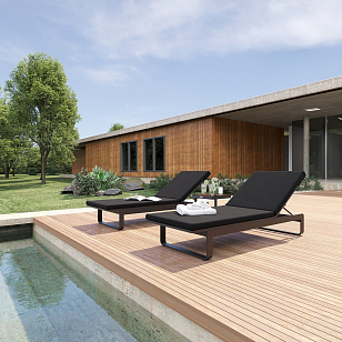 Шезлонг Ideal Patio Letto Цвет: карбон, антрацит, садовая мебель