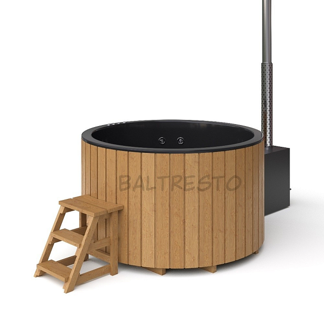 Купель с печкой Baltresto Round Ø1.8 м черная 