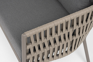 Лаунж зона 4SIS Копенгаген 5-местная, цвет светло-серый, каркас под дерево, садовая мебель