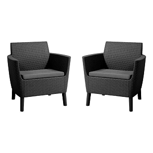 Кресло Keter Salemo Duo графит для дачи Кресло Keter Salemo Duo графит, садовая мебель