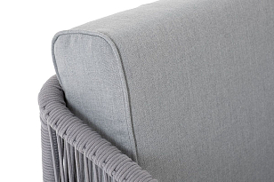 Диван модульный 4SIS Канны, каркас белый, роуп светло-серый, ткань светло-серая, садовая мебель