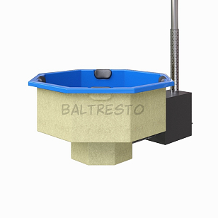 Купель с печкой террасная Baltresto Octa Terras 2 х 2 м синяя, уличное оборудование