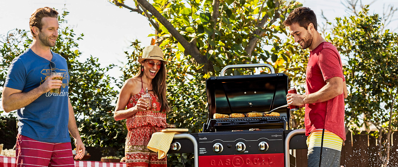 угольный + газовый гриль char-broil hybrid gas2coal