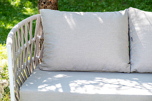 Лаунж-зона 4SIS Диего 4-местная, каркас алюминиевый белый, роуп бежевый, садовая мебель