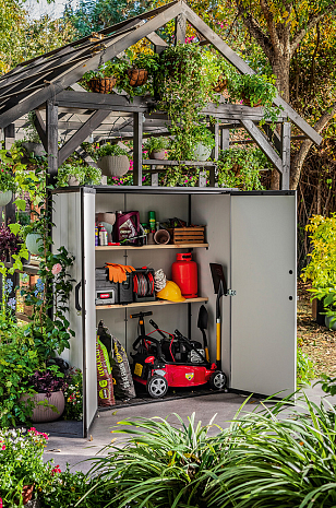 Высокий шкаф Keter Premier High Store 1400 л, садовая мебель