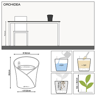 Кашпо с автополивом Lechuza Orchidea Цвет: бежевый, уличное оборудование