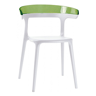 Кресло пластиковое Papatya Luna Цвет: белый, зеленый, садовая мебель