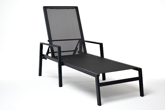 Шезлонг 4SIS Парма, цвет темно-серый (RAL7024) муар, ткань темно-серая 