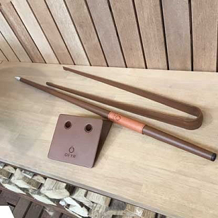 Набор трубка и щипцы на подставке OFYR Буффадо коричневый