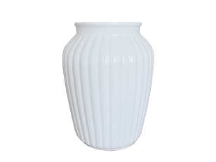 Ваза "Ребристая" Дымов Керамика 2 л Цвет: белый матовый, товары для загородного дома