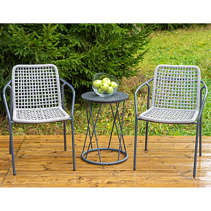 Кофейный комплект Тунис, цвет темно-серый, садовая мебель