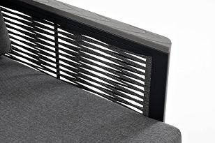 Кресло 4SIS Сан Ремо, каркас темно-серый, роуп серый, ткань серая для дачи Кресло 4SIS Сан Ремо, каркас темно-серый, роуп серый, ткань серая, садовая мебель