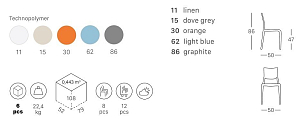 Стул полубарный Scab Design Sirio Цвет: антрацит, садовая мебель