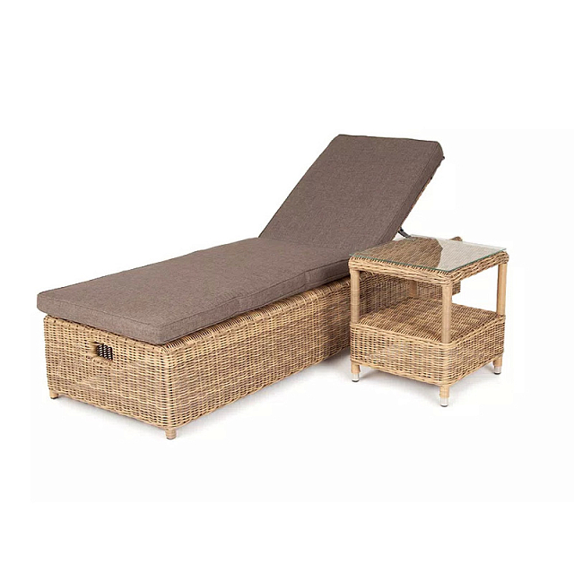 Комплект шезлонг со столиком 4SIS Рим, цвет соломенный 