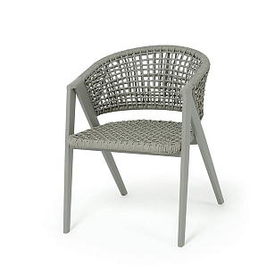 Стул 4SIS Амстердам, каркас под дерево, роуп серый, ткань серая, садовая мебель