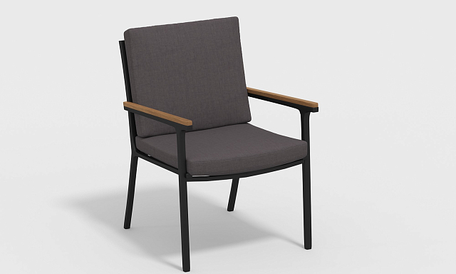 Обеденная зона Gardenini Calma 220 Карбон / Антрацит со стульями Calma S 