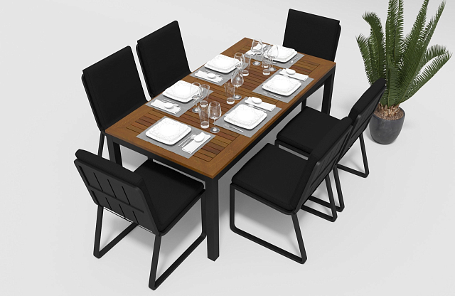 Обеденная зона Gardenini Bella Carbon Voglie 180 Цвет: Черный 