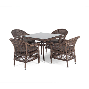 Обеденная группа 4SIS Сицилия, цвет коричневый, садовая мебель