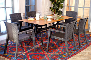 Обеденный комплект Modus темно-серый на 6 персон для дачи Обеденный комплект Modus темно-серый на 6 персон, садовая мебель