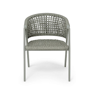 Стул 4SIS Амстердам, каркас под дерево, роуп серый, ткань серая, садовая мебель