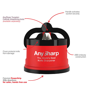 Точилка для ножей AnySharp Classic Цвет: красный для сада