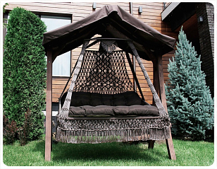 Подвесное кресло Lite Seara (без каркаса) черное, садовая мебель