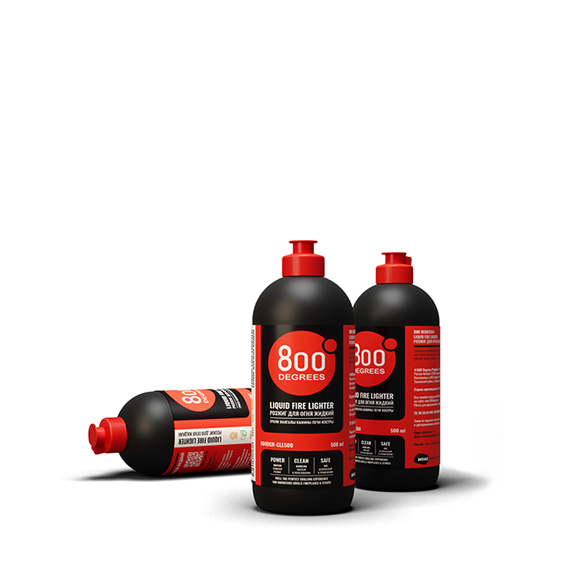 Розжиг для огня жидкий 800 Degrees Быстрый розжиг, 500 мл