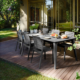 Стол Keter Lima 160 графит, садовая мебель