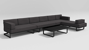 Лаунж зона Gardenini Hacienda Карбон / Антрацит для дачи Лаунж зона Gardenini Hacienda Карбон / Антрацит, садовая мебель